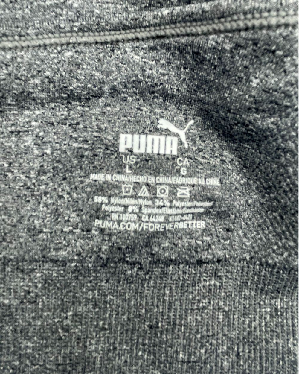 Puma Gray Sport Bra For Women Large