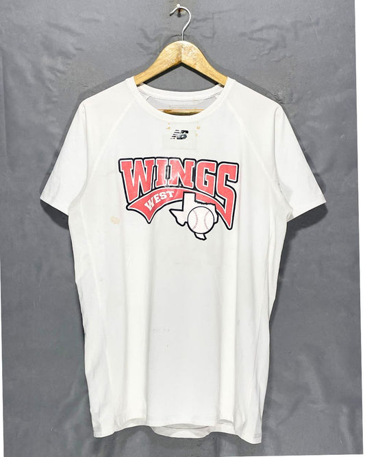 New Balance White Sport T Shirt  For Men Large