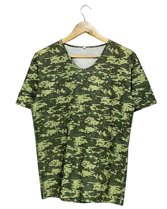 Thrift Hub Green Sport T Shirt  For Men Large