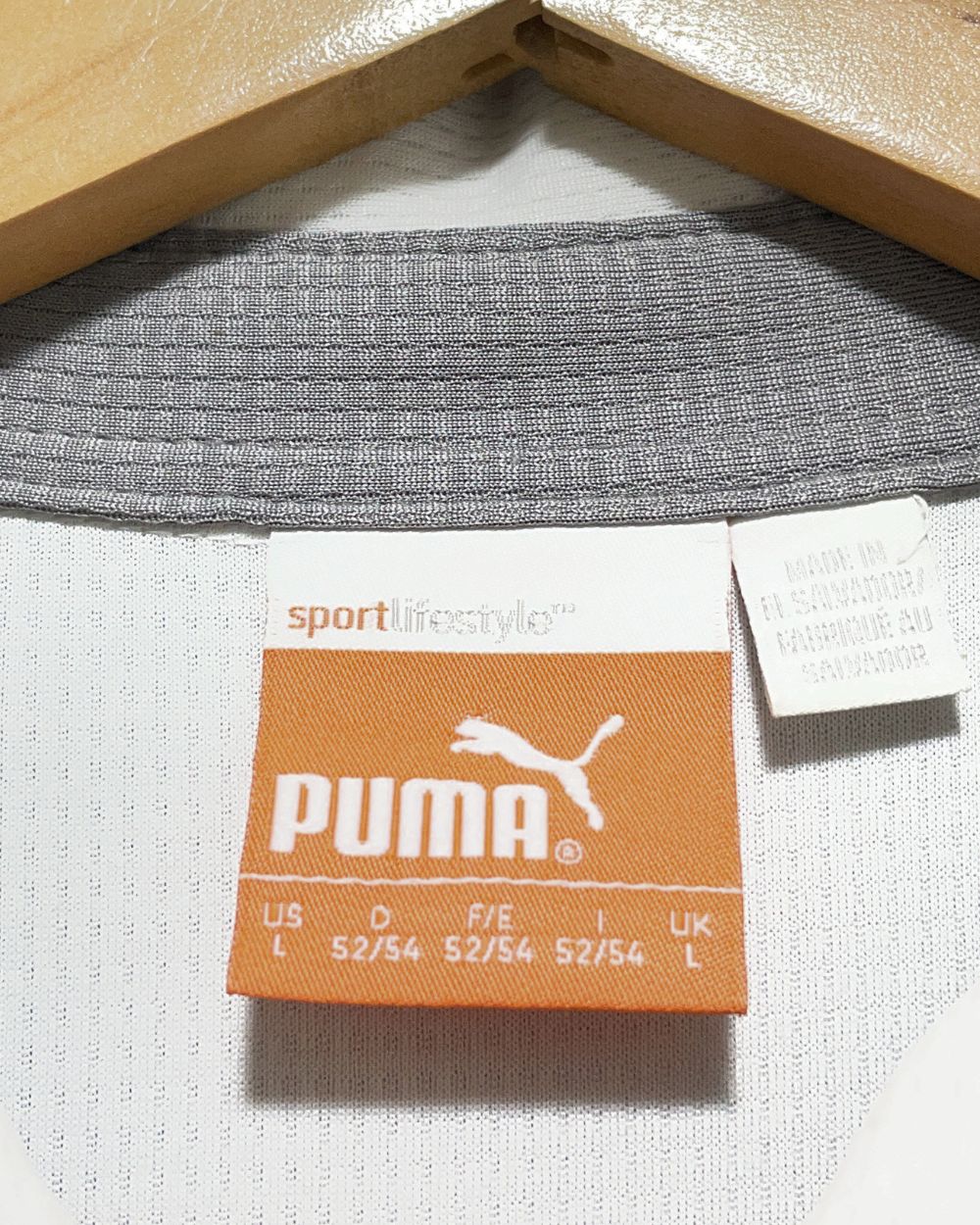 Puma White Sport Polo T Shirt  For Men Large