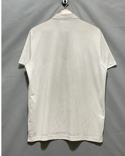 Puma White Sport Polo T Shirt  For Men Large