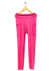 Tommy Hilfiger Pink Sport Tights For Women XS | ThriftHub.pk