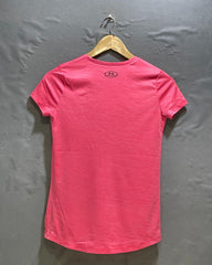 Under Armour Pink Sport T shirt For Women XL | ThriftHub.pk