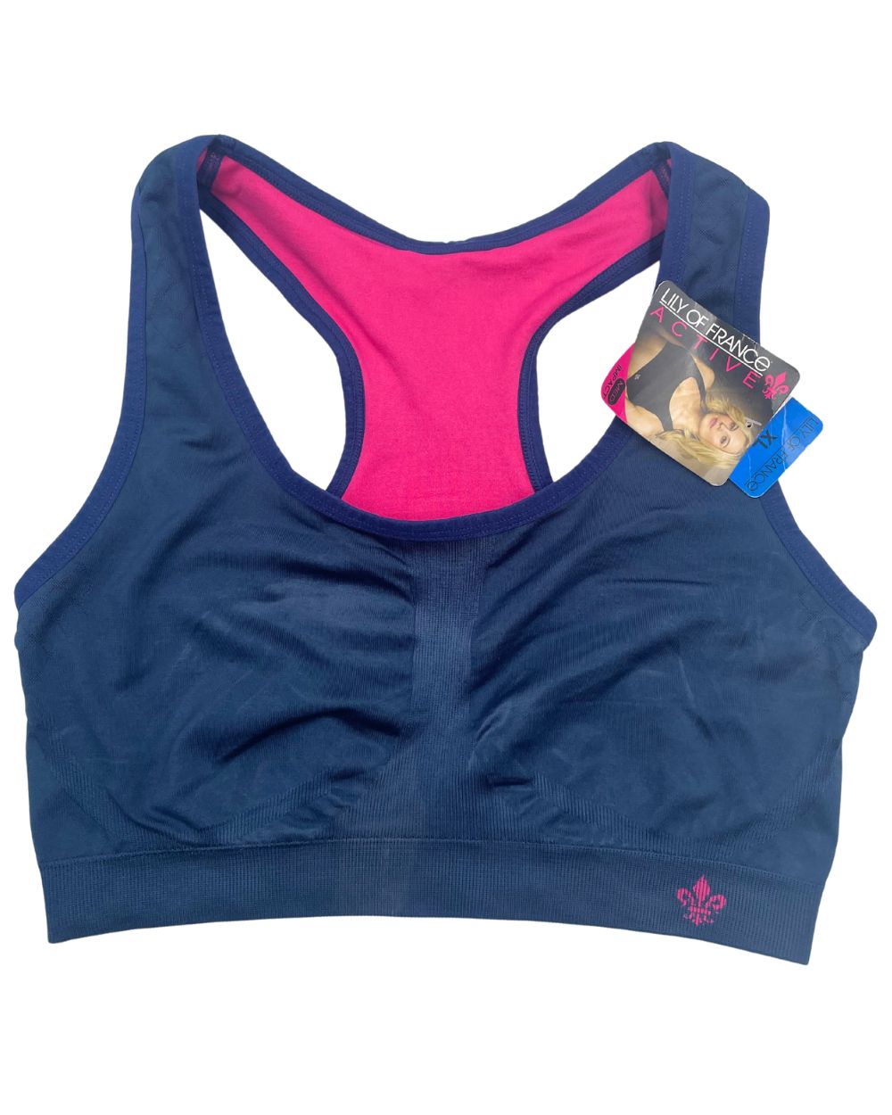 Lily Of France Blue Sport Bra For Women M | ThriftHub.pk