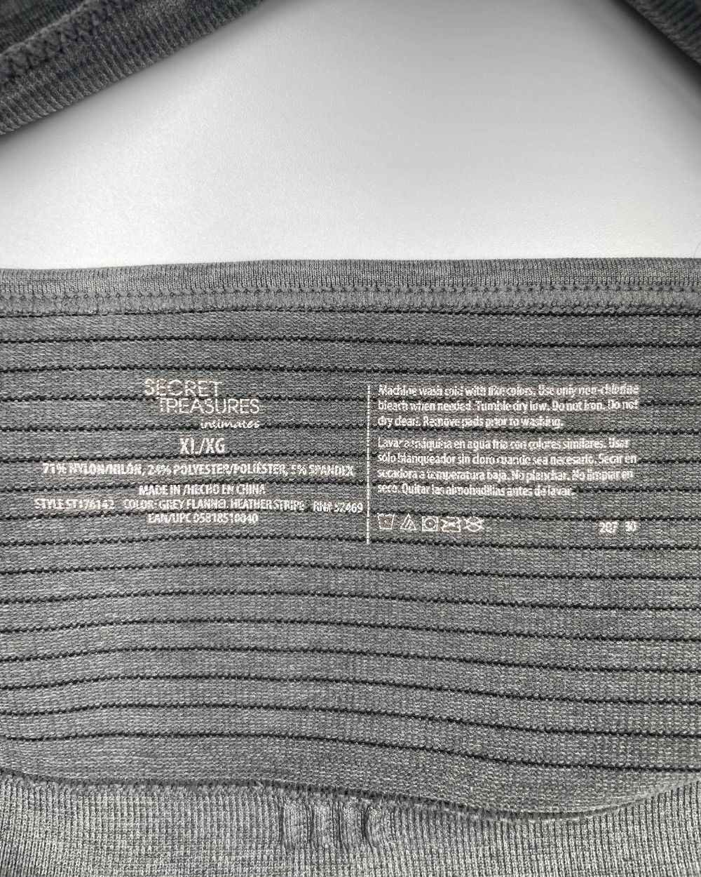 Secret Treasures Gray Sport Bra For Women XL | ThriftHub.pk