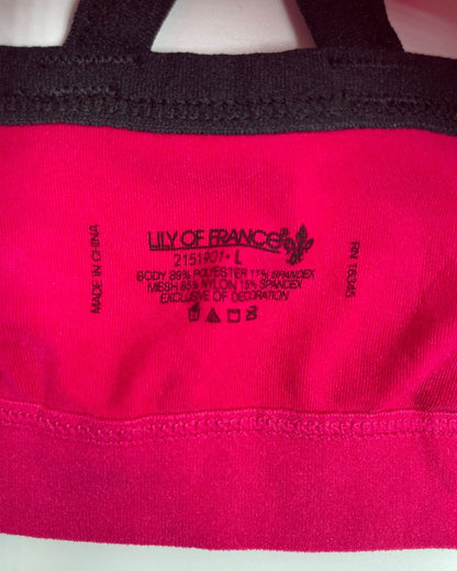 Lily Of France Pink Sport Bra For Women L | ThriftHub.pk