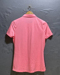 Under Armour Pink Sport Polo T Shirt For Women Medium | ThriftHub.pk