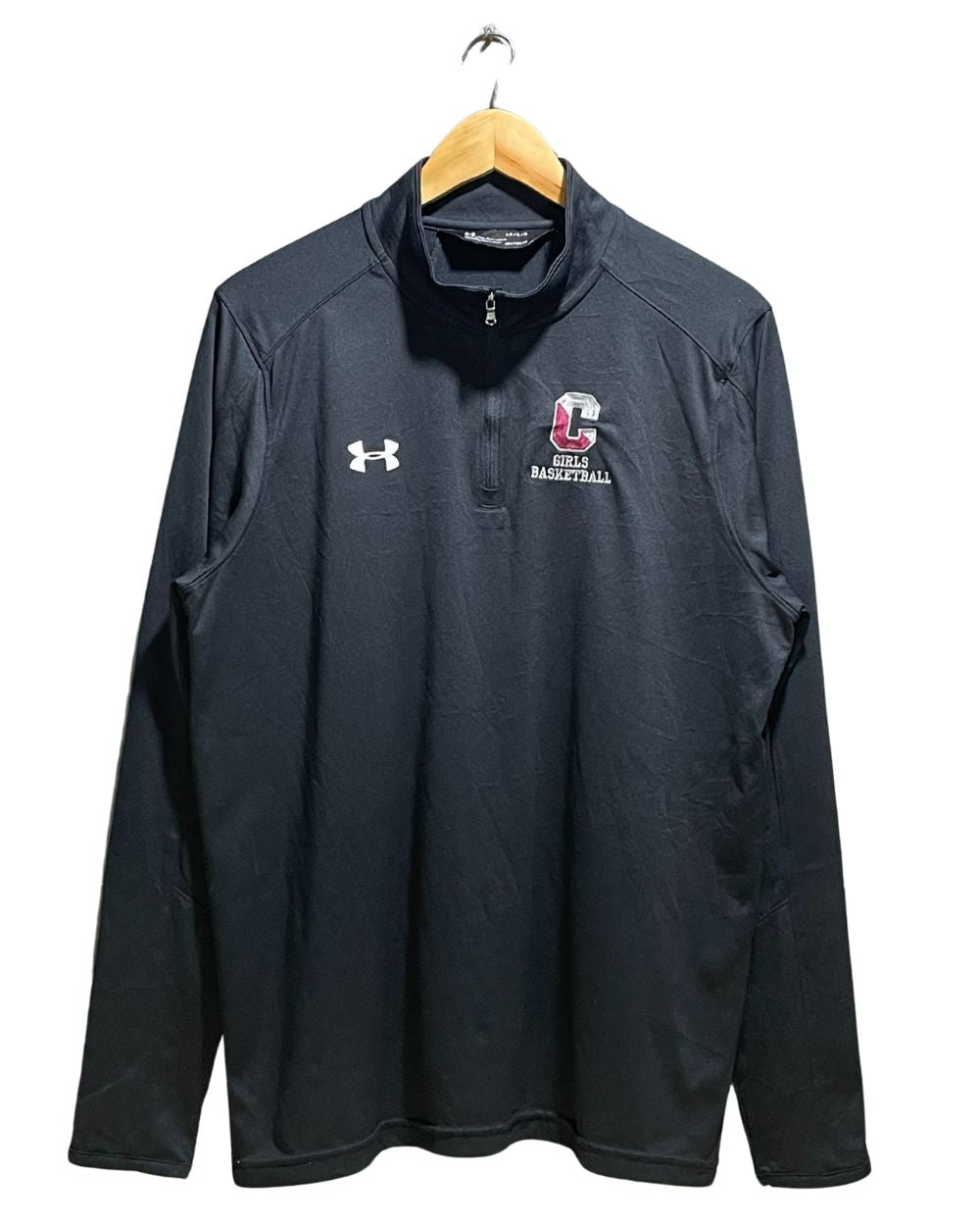 Under Armour Black Sport Polo T Shirt For Women L | ThriftHub.pk