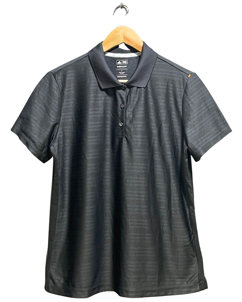 Adidas Black Sport Polo T Shirt For Women L | ThriftHub.pk