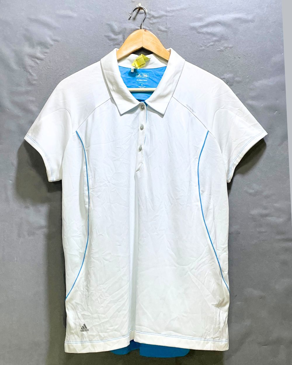 Adidas White Cotton Polo T Shirt For Women XL | ThriftHub.pk