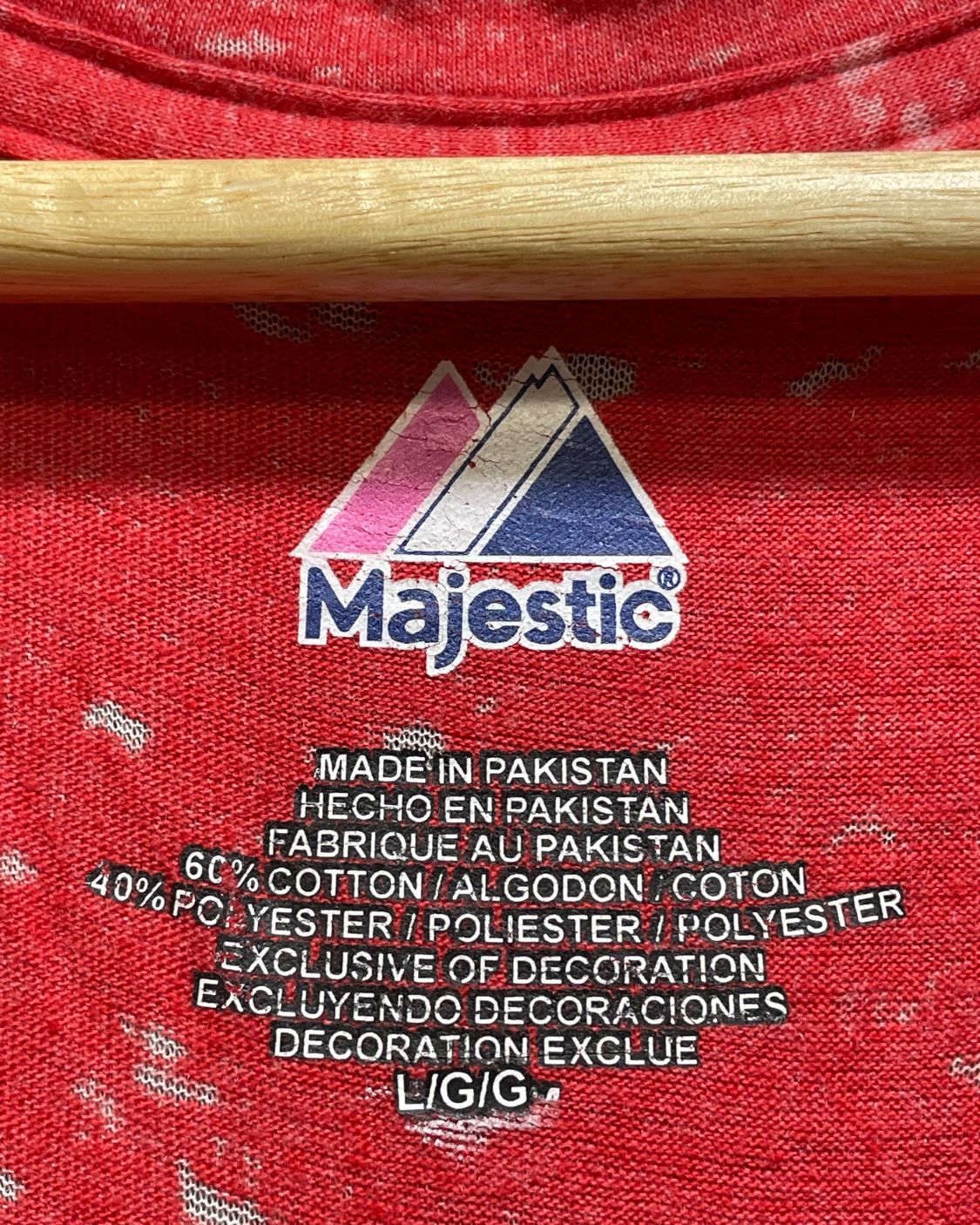 Majestic Red Cotton T Shirt For Women L | ThriftHub.pk