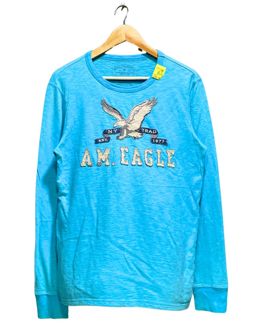 American Eagle Blue Cotton T Shirt For Women S | ThriftHub.pk