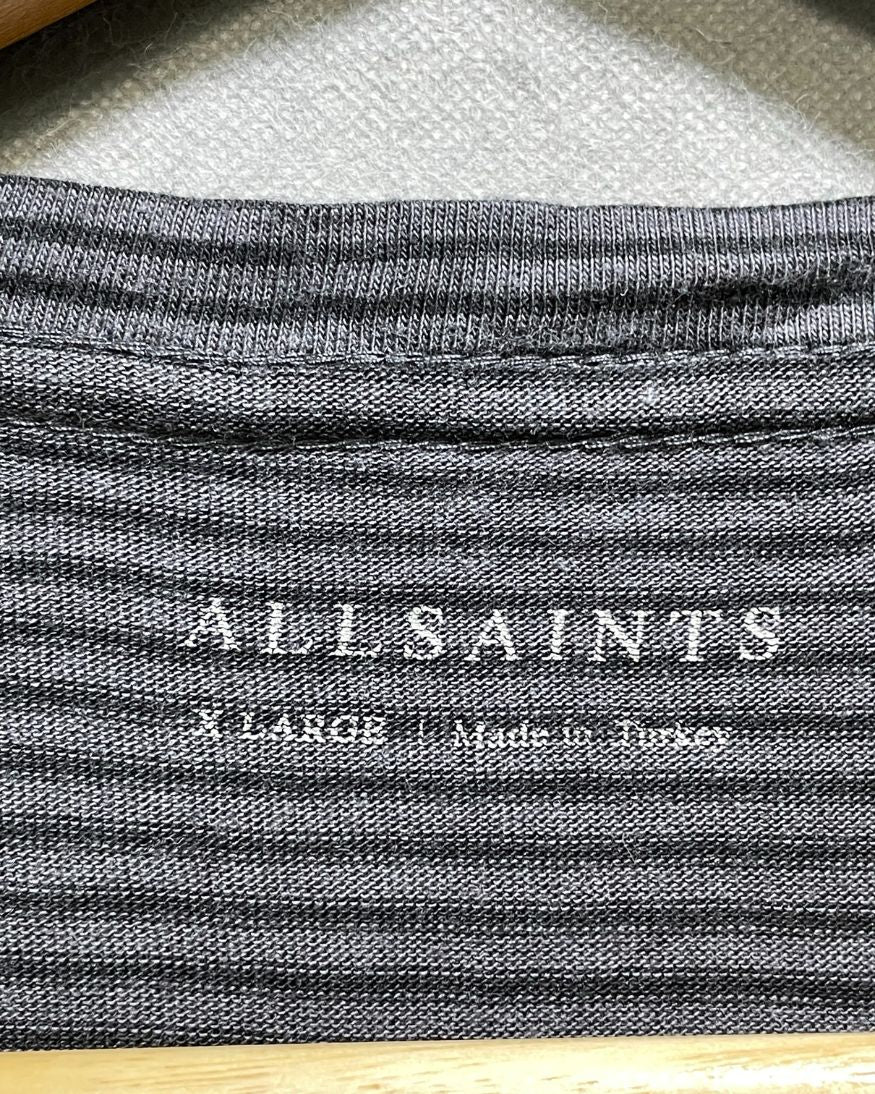 Allsaints Gray Cotton T Shirt For Women XL | ThriftHub.pk