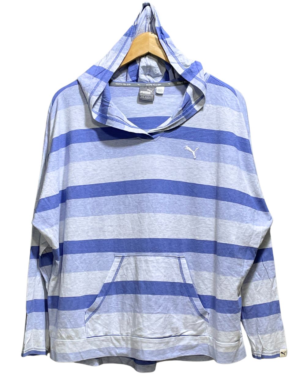 Puma Blue Cotton Hood T Shirt For Women XL | ThriftHub.pk