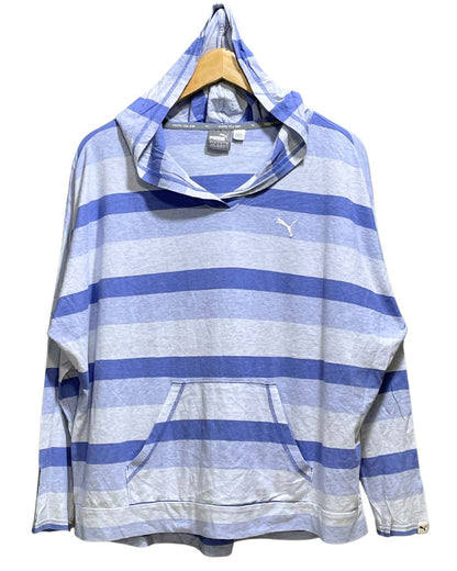 Puma Blue Cotton Hood T Shirt For Women XL | ThriftHub.pk