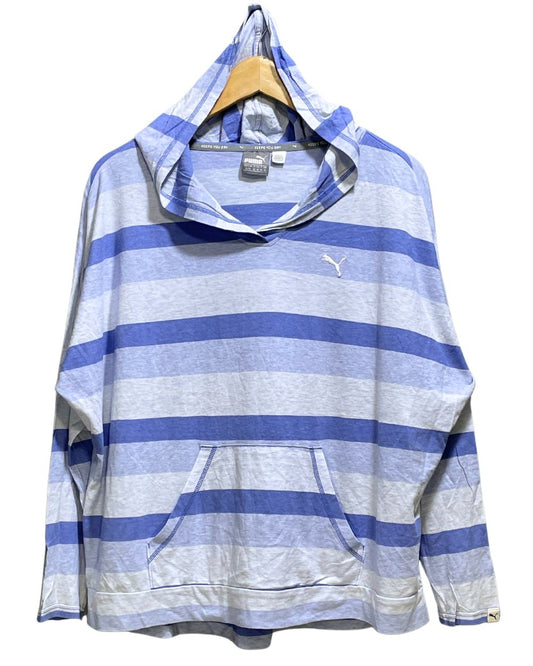 Puma Blue Cotton Hood T Shirt For Women XL | ThriftHub.pk