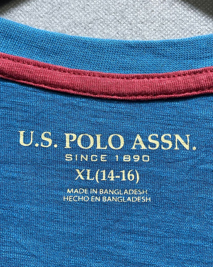 Polo U.S. Assn Blue Cotton T Shirt For Women XL | ThriftHub.pk