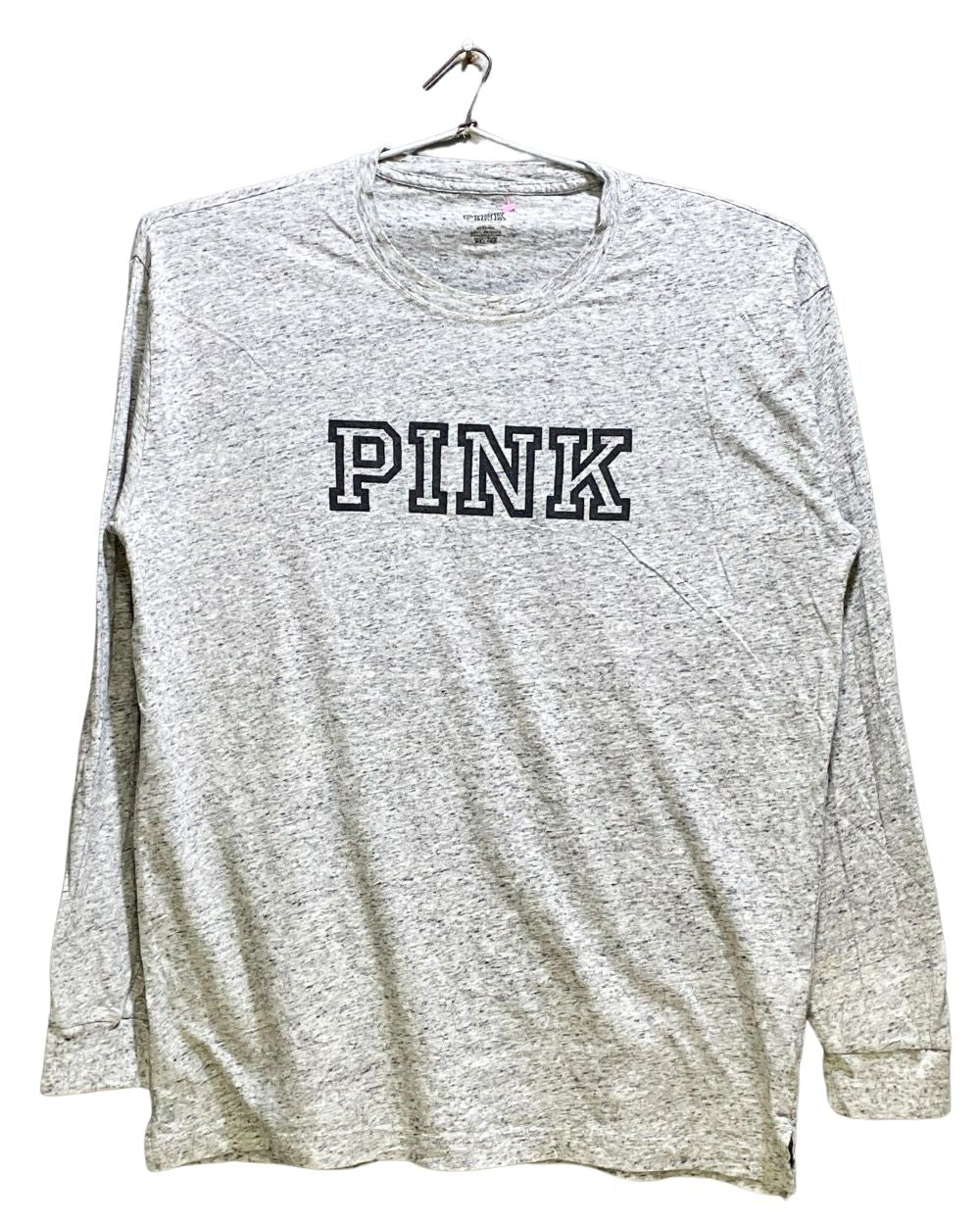 Pink Gray Cotton T Shirt For Women M | ThriftHub.pk