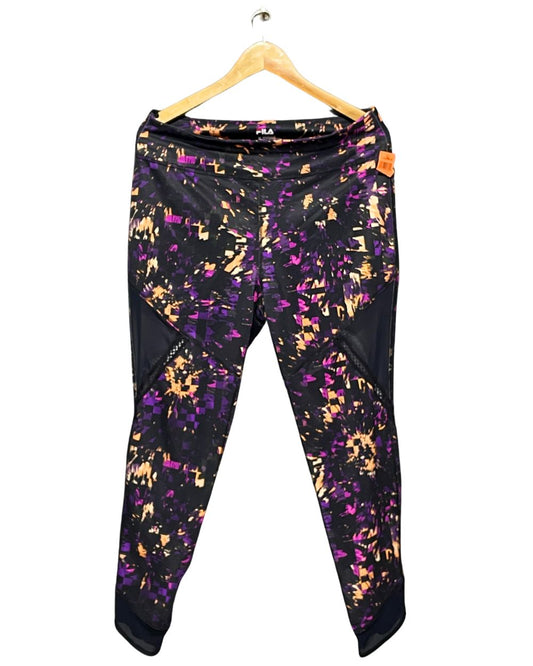 Fila Purple Sport Gym Tights For Girls XL | ThriftHub.pk