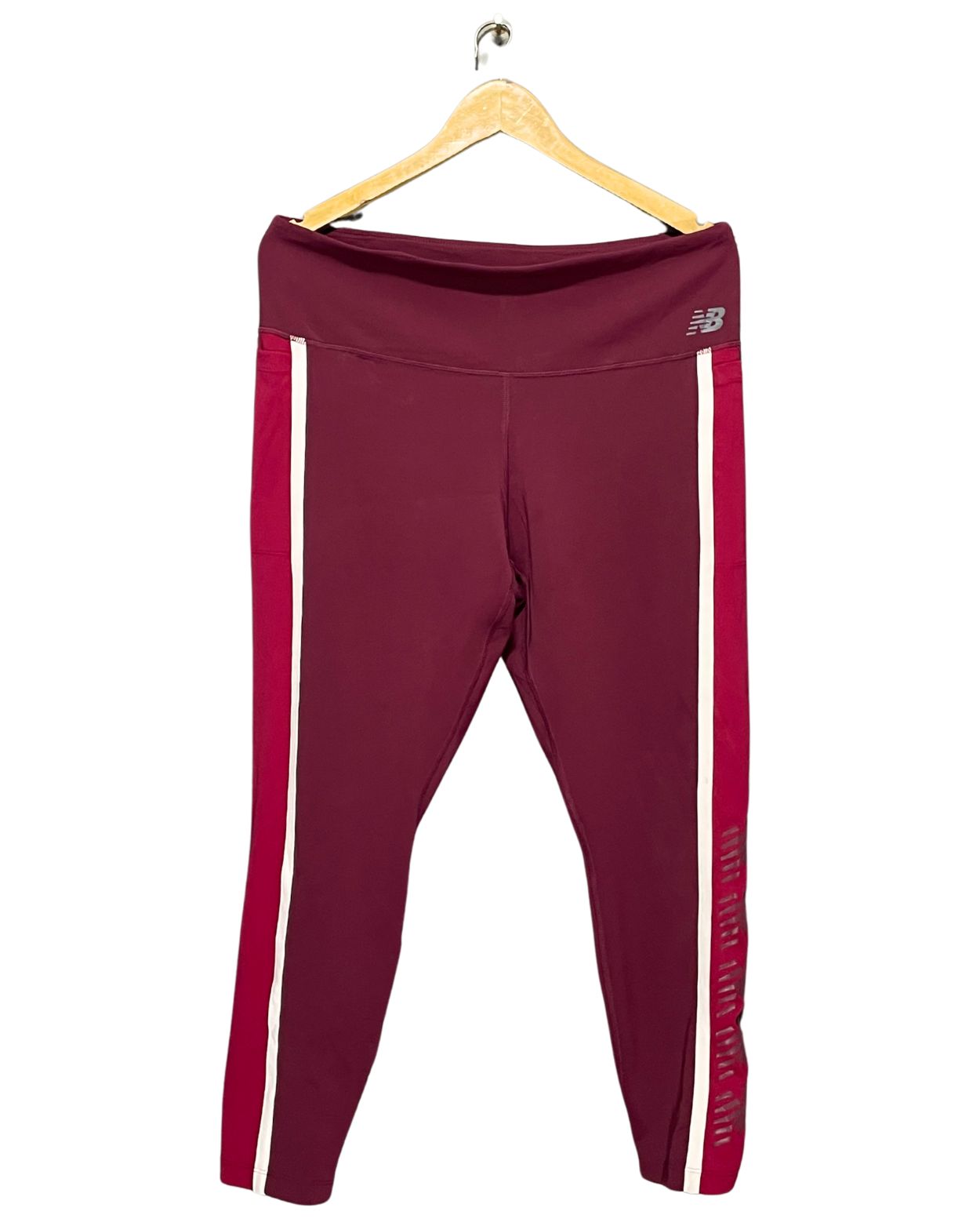 New Balance Maroon Sport Gym Tights For Girls XXL | ThriftHub.pk