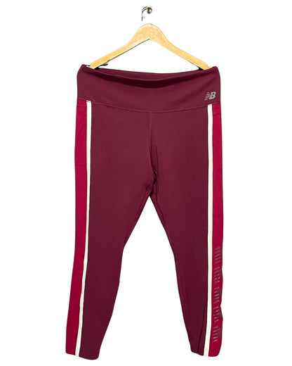 New Balance Maroon Sport Gym Tights For Girls XXL | ThriftHub.pk