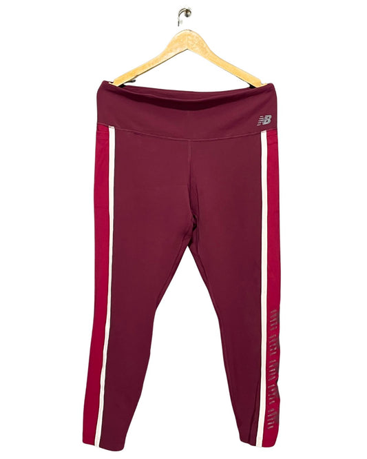 New Balance Maroon Sport Gym Tights For Girls XXL | ThriftHub.pk