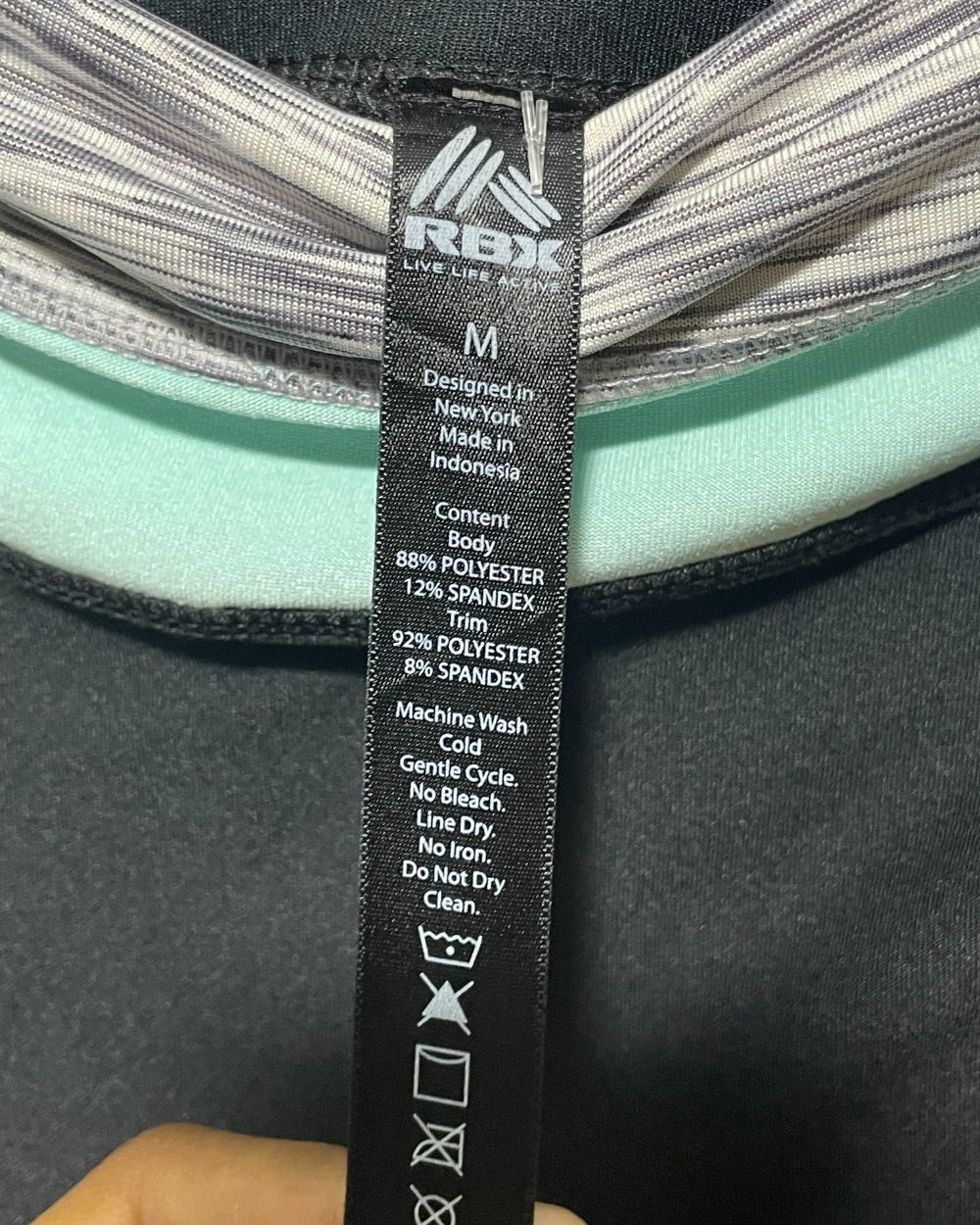 RBX Black Sport Gym Tights For Girls L | ThriftHub.pk