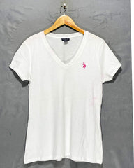 Polo U.S. Assn White Sport T Shirt For Women M | ThriftHub.pk