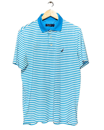 Nautica Blue Sport Polo T Shirt For Men M | ThriftHub.pk