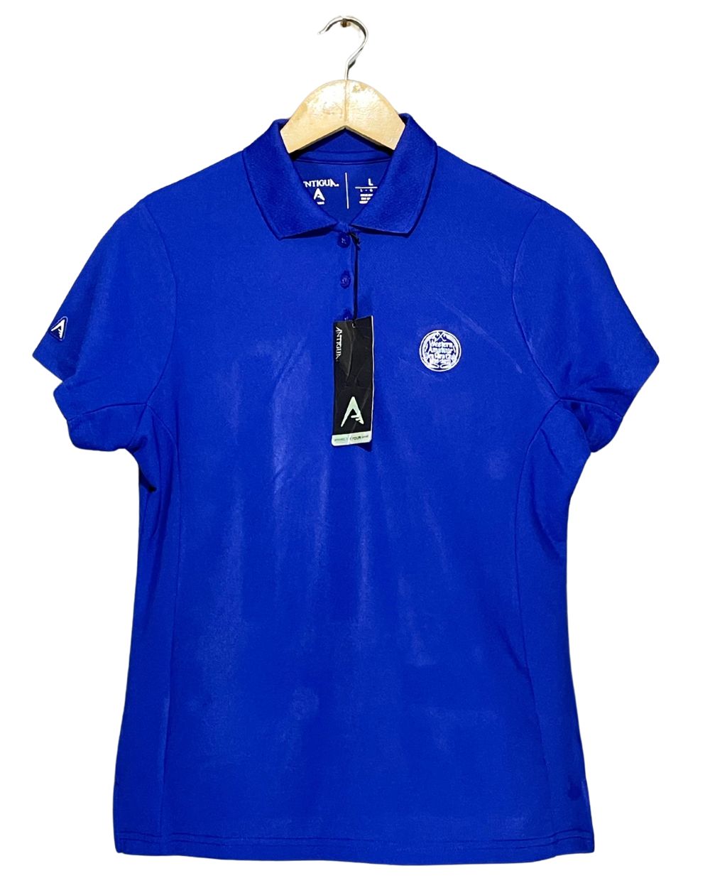 Antigua Blue Sport Polo T Shirt For Women L | ThriftHub.pk
