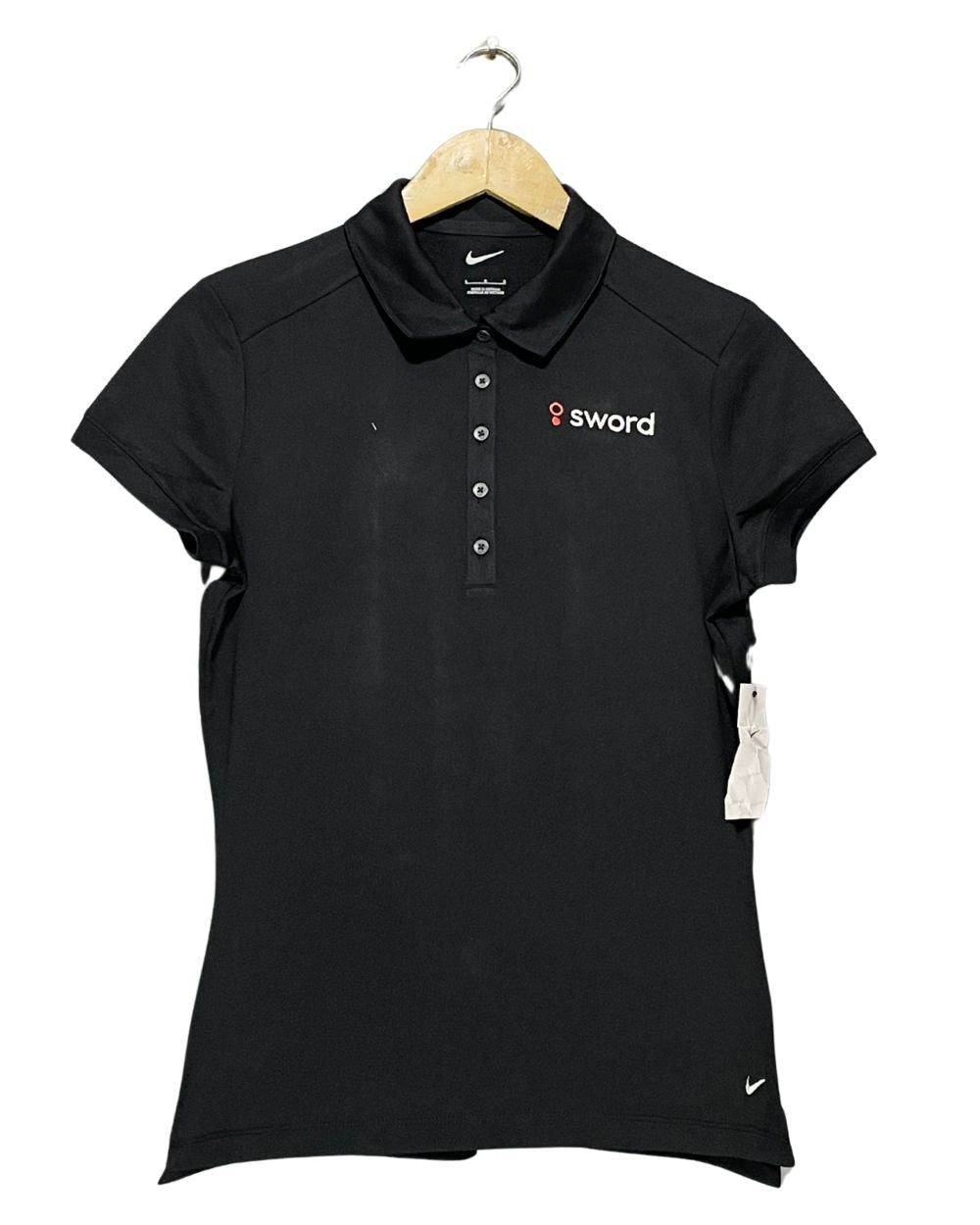 Nike Black Sport Polo T Shirt For Women L | ThriftHub.pk
