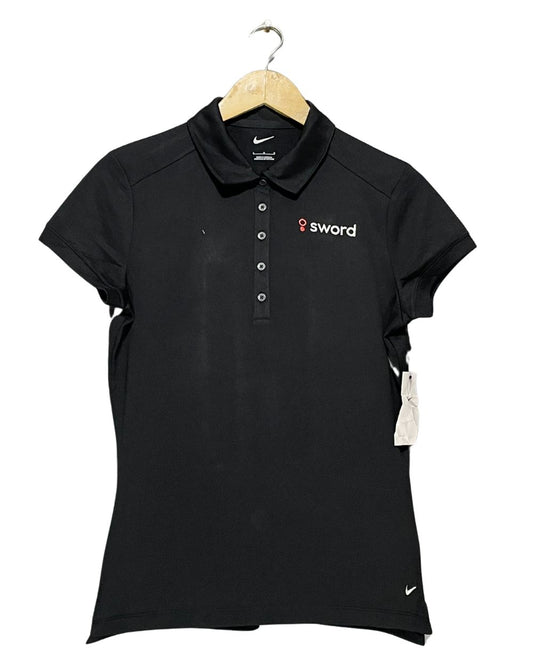 Nike Black Sport Polo T Shirt For Women L | ThriftHub.pk