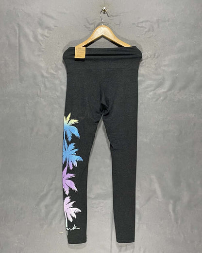 Pink Gray Sport Gym Tights For Women XS | ThriftHub.pk