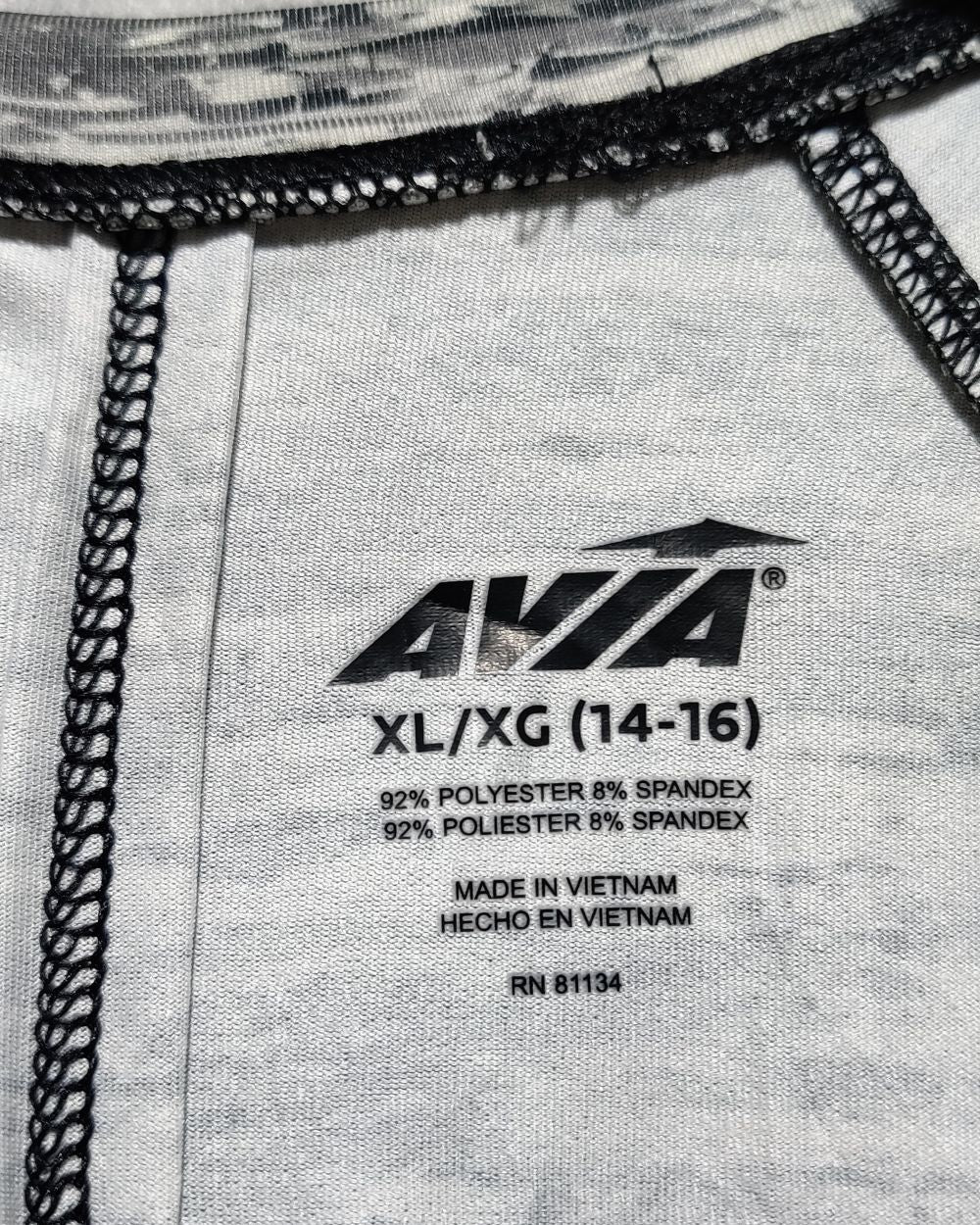 Avia Black Sport T Shirt  For Women X Large