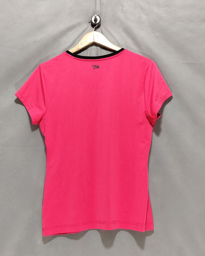 Fila Pink Sport T Shirt  For Women Large