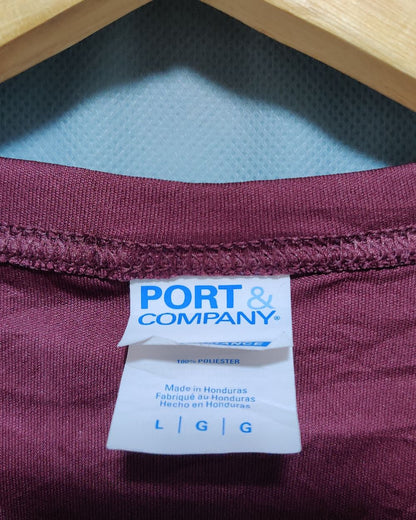 Port & Company Maroon Sport T Shirt  For Men L