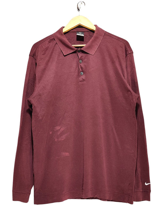 Nike Maroon Sport Polo T Shirt  For Men M