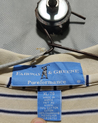 Fairway & Greene Cream Sport Polo T Shirt  For Men XL