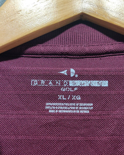 Grand Slam Maroon Sport Polo T Shirt  For Men XL