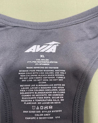 Avia Gray Sport Bra For Women Large