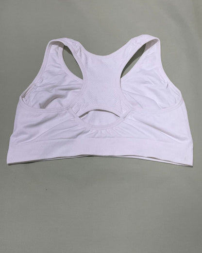 Thrift Hub White Sport Bra For Women Large