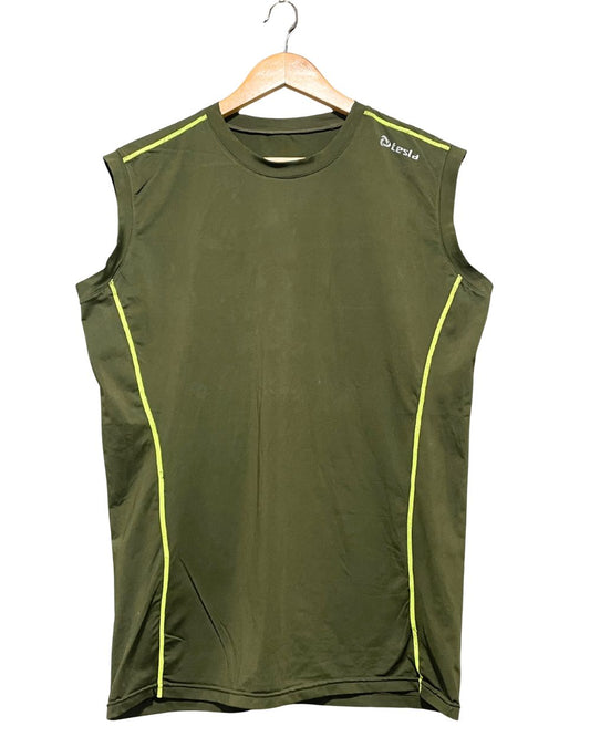Tesla Green Sport Vest T Shirt For Men M