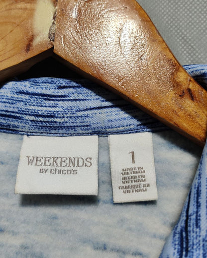 Weekend By Chico's Blue Zipper For Women L