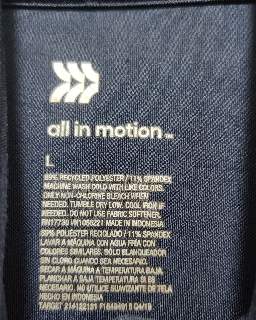 All In Motion Blue Zipper For Women L