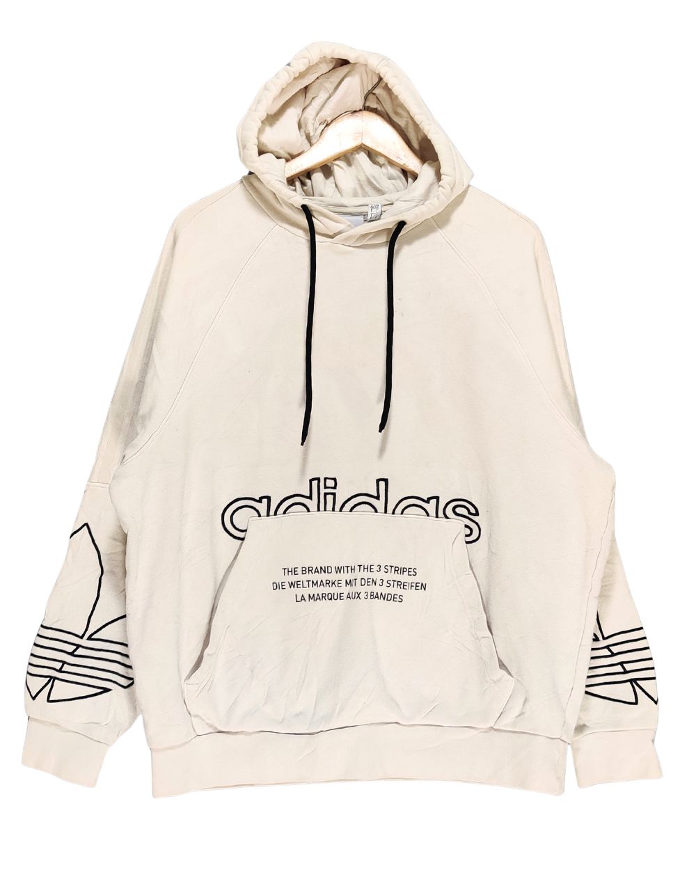 Adidas Cream Hoodie  For Men Large