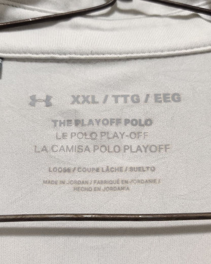 Under Armour White Sport Polo T Shirt  For Men XXL