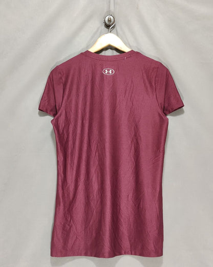 Under Armour Maroon Sport T Shirt For Women M