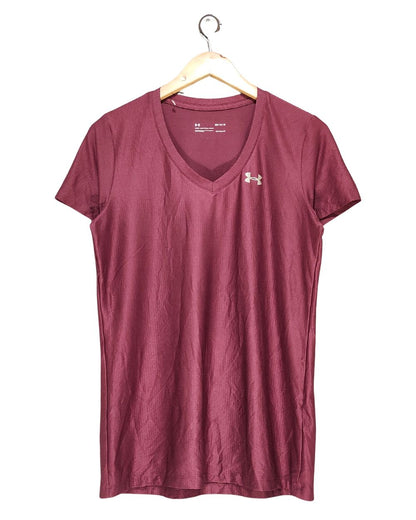 Under Armour Maroon Sport T Shirt For Women M