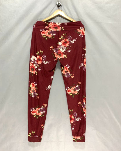 Lildy Maroon Sport Gym tights For Women L