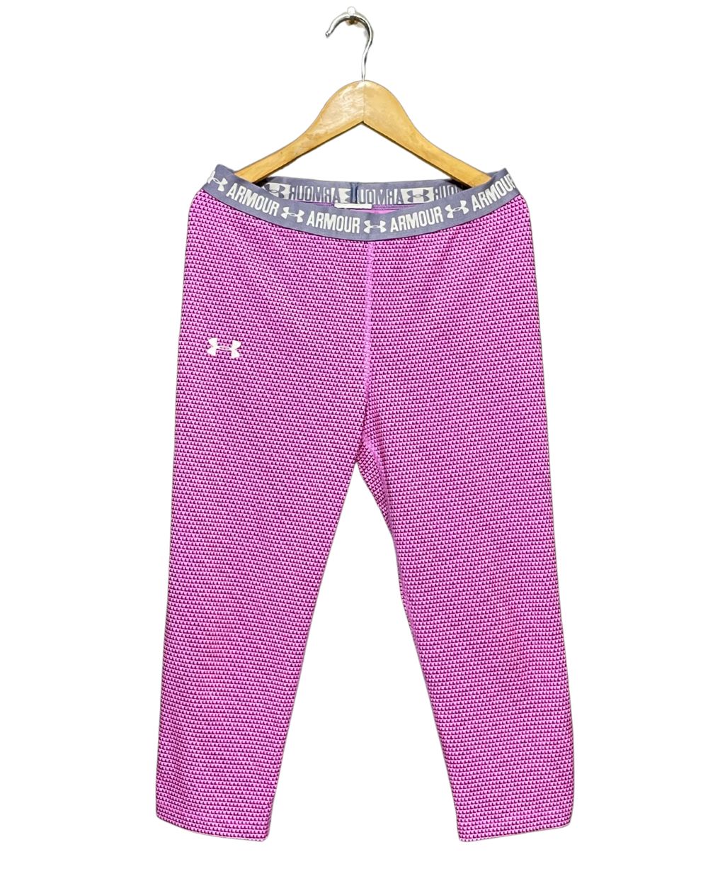 Under Armour Pink Sport Gym Tights For Girls Medium | ThriftHub.pk